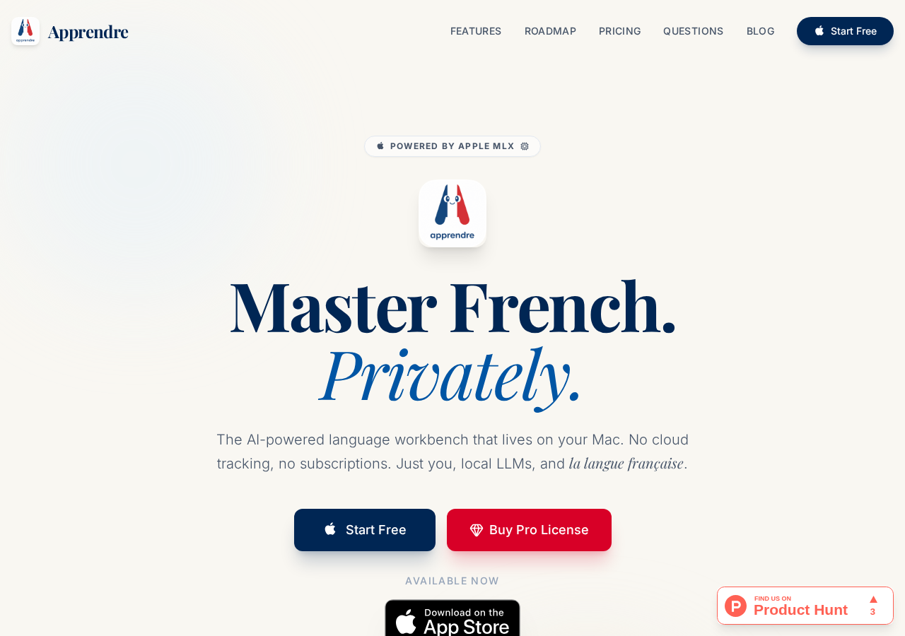Apprendre landing page