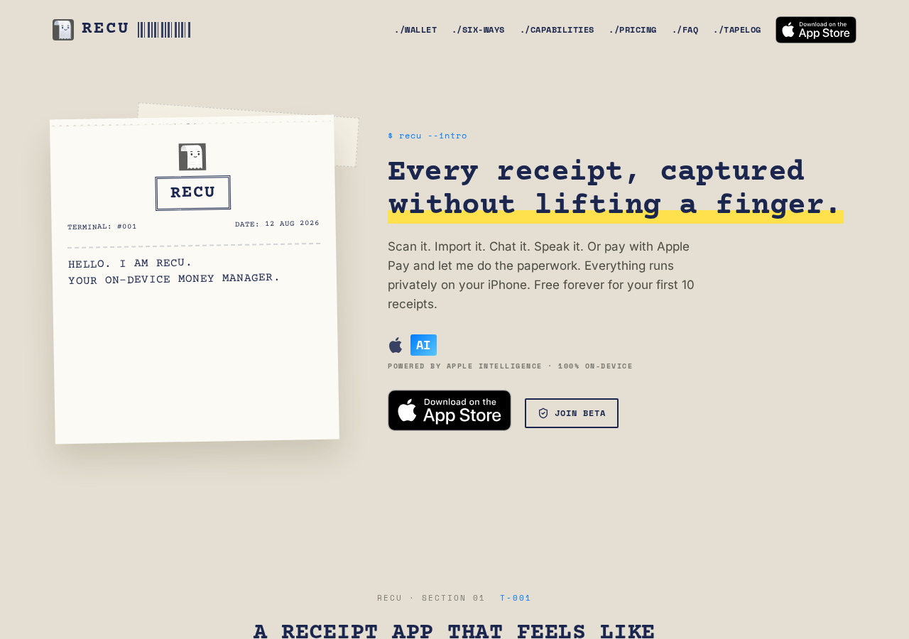 Recu landing page