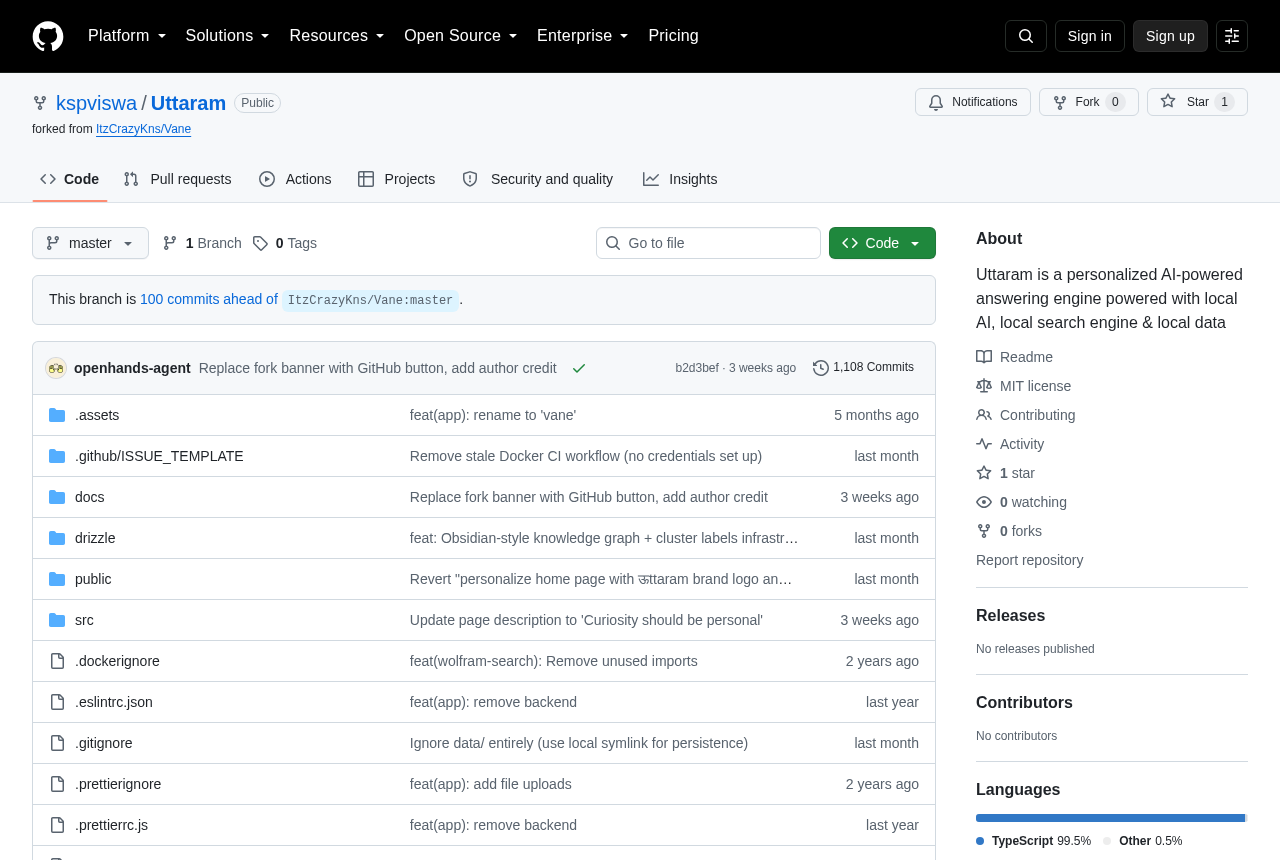 Uttaram repository on GitHub